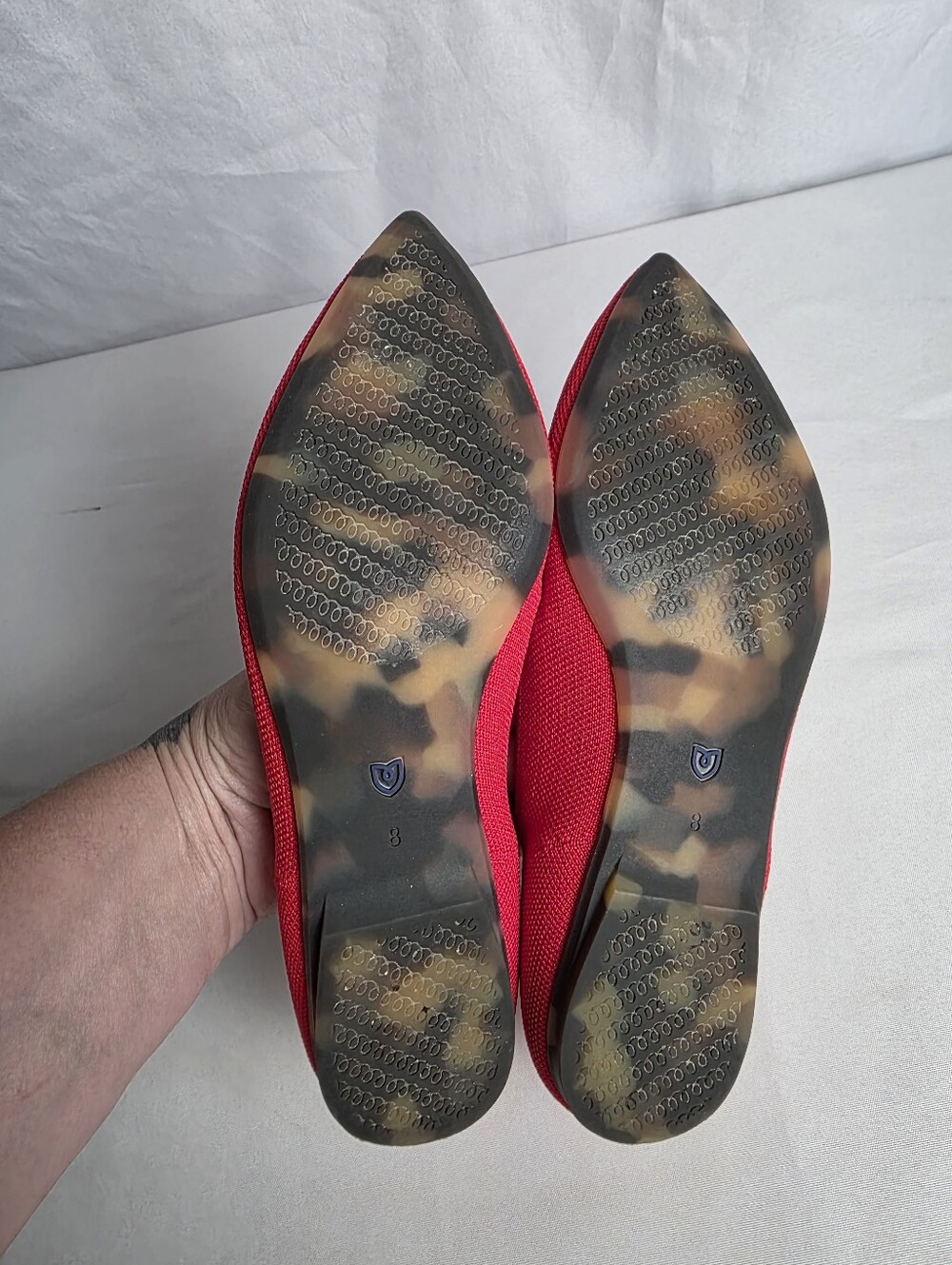 Rothy's The Point Red Flats Women's Size 8 - Picture 6 of 7